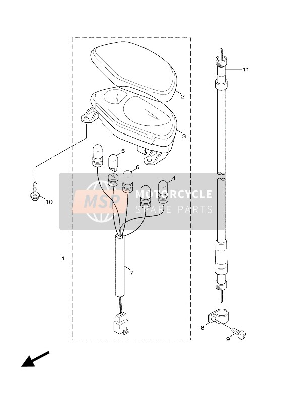 5MLH35500000, Geschwindigk. Kabel Kompl., Yamaha, 0